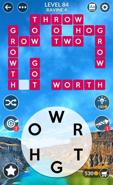 Wordscapes Level 84, Ravine 4 .